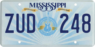 MS license plate ZUD248