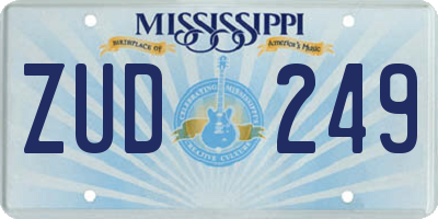 MS license plate ZUD249
