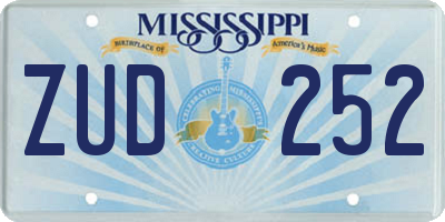 MS license plate ZUD252
