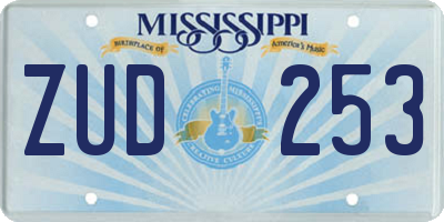 MS license plate ZUD253