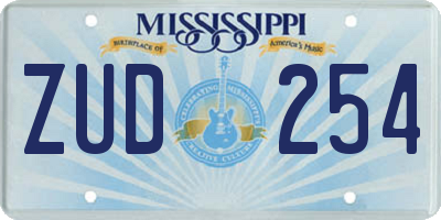 MS license plate ZUD254