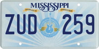 MS license plate ZUD259