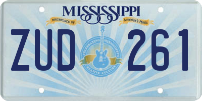 MS license plate ZUD261