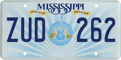 MS license plate ZUD262