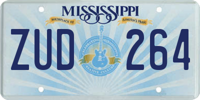 MS license plate ZUD264
