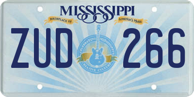 MS license plate ZUD266