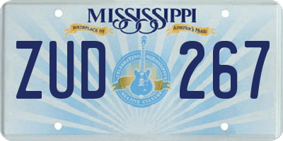 MS license plate ZUD267