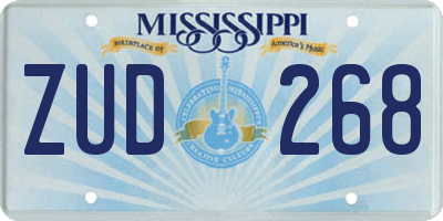MS license plate ZUD268