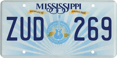 MS license plate ZUD269