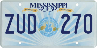 MS license plate ZUD270