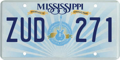 MS license plate ZUD271