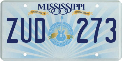MS license plate ZUD273