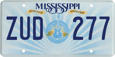 MS license plate ZUD277