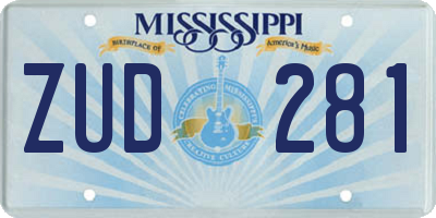MS license plate ZUD281