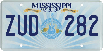 MS license plate ZUD282