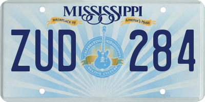 MS license plate ZUD284