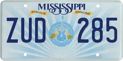 MS license plate ZUD285