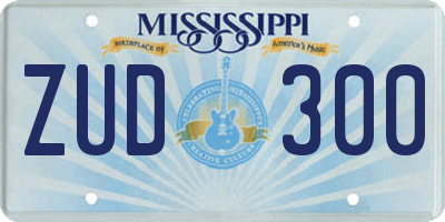 MS license plate ZUD300