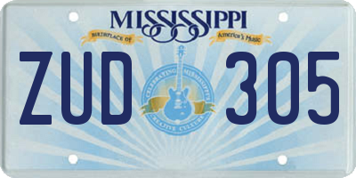 MS license plate ZUD305