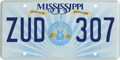 MS license plate ZUD307