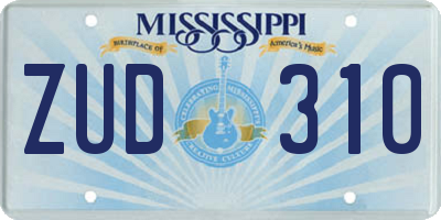 MS license plate ZUD310