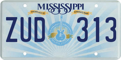 MS license plate ZUD313