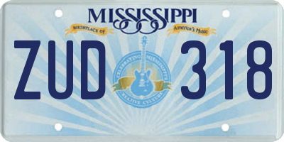 MS license plate ZUD318