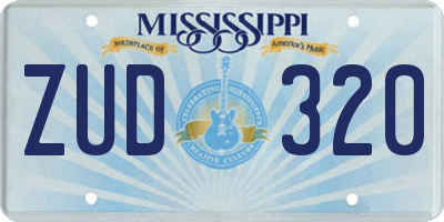 MS license plate ZUD320