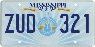 MS license plate ZUD321