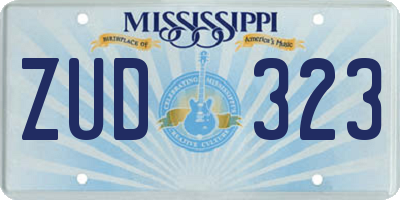 MS license plate ZUD323