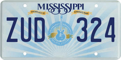 MS license plate ZUD324