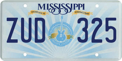 MS license plate ZUD325