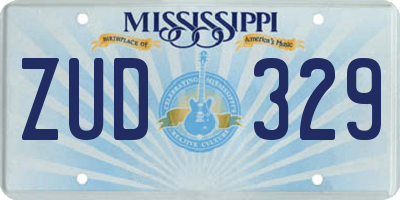 MS license plate ZUD329