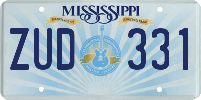 MS license plate ZUD331