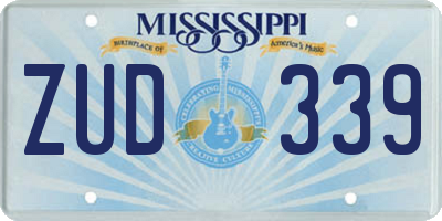 MS license plate ZUD339