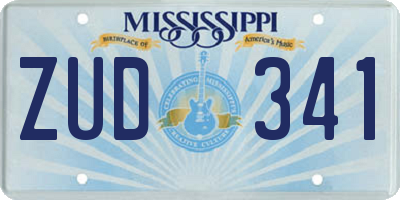 MS license plate ZUD341