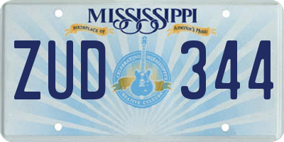 MS license plate ZUD344