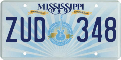 MS license plate ZUD348