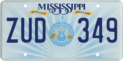 MS license plate ZUD349
