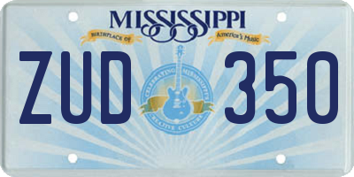 MS license plate ZUD350