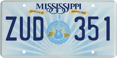 MS license plate ZUD351