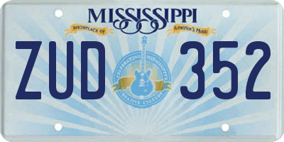 MS license plate ZUD352