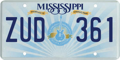 MS license plate ZUD361