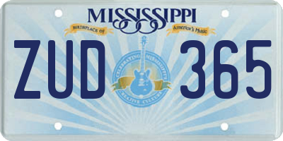 MS license plate ZUD365