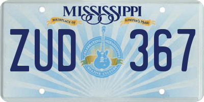 MS license plate ZUD367