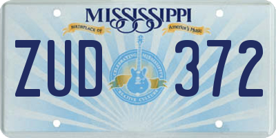 MS license plate ZUD372