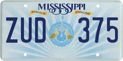 MS license plate ZUD375