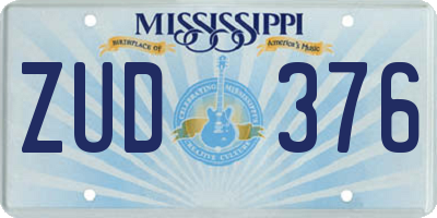 MS license plate ZUD376
