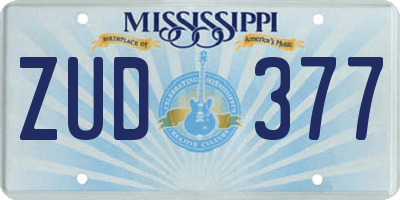 MS license plate ZUD377