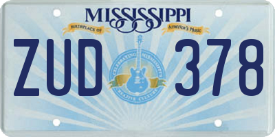 MS license plate ZUD378